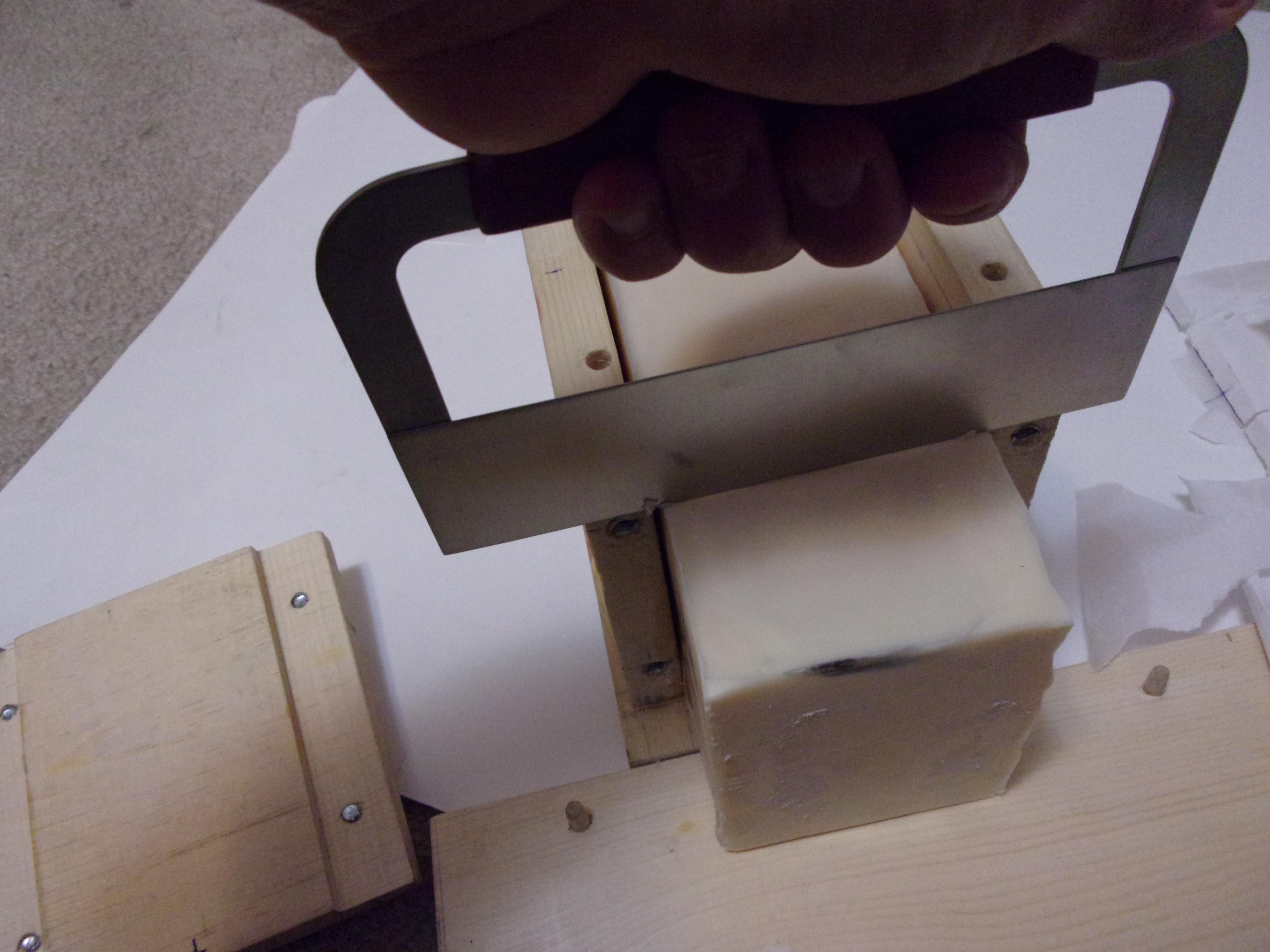 Cutting The Soap Loaf. Cutting The Soap Loaf.